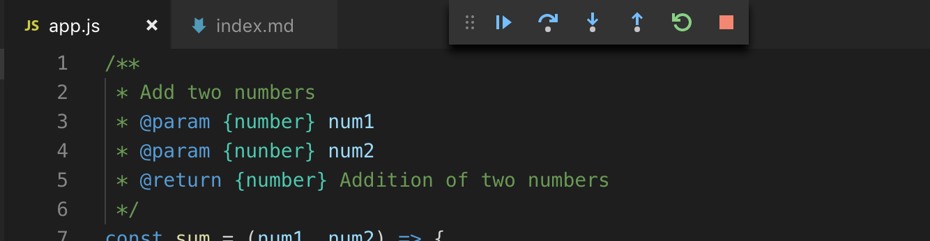 Debugging buttons